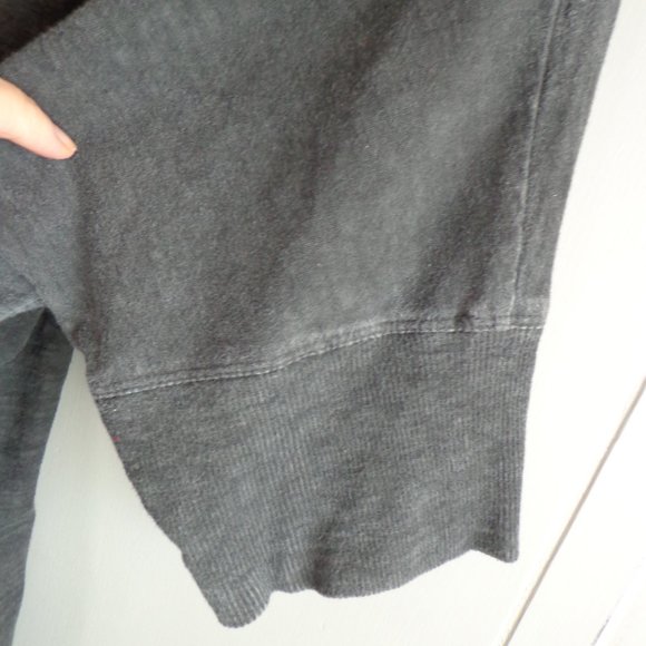 Lula B V-Neck Hi-Lo Heather Burn Out Tunic M Short Raglan Sleeves - Picture 8 of 16